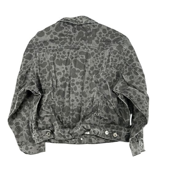 Half Evil 333 Men's Black and Gray Spotted Denim Jacket Retro Streetwear Small - Picture 5 of 6